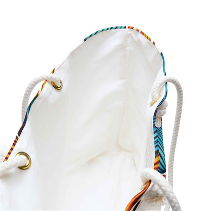 Sac de voyage à motif feuilles tropicales | Palmier bleu sarcelle orange, grand cabas