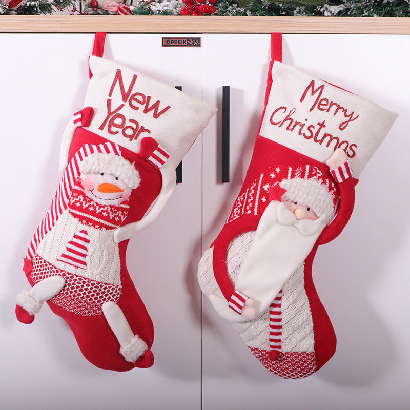 Christmas Candy Stockings – Festive Red & White Holiday Socks, 4 Fun Designs