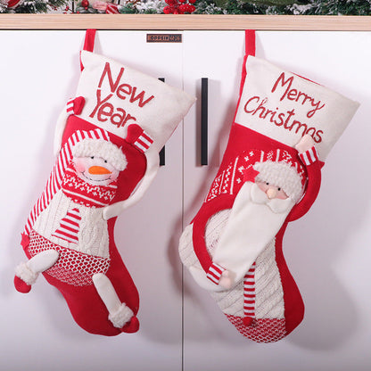 Christmas Candy Stockings – Festive Red & White Holiday Socks, 4 Fun Designs