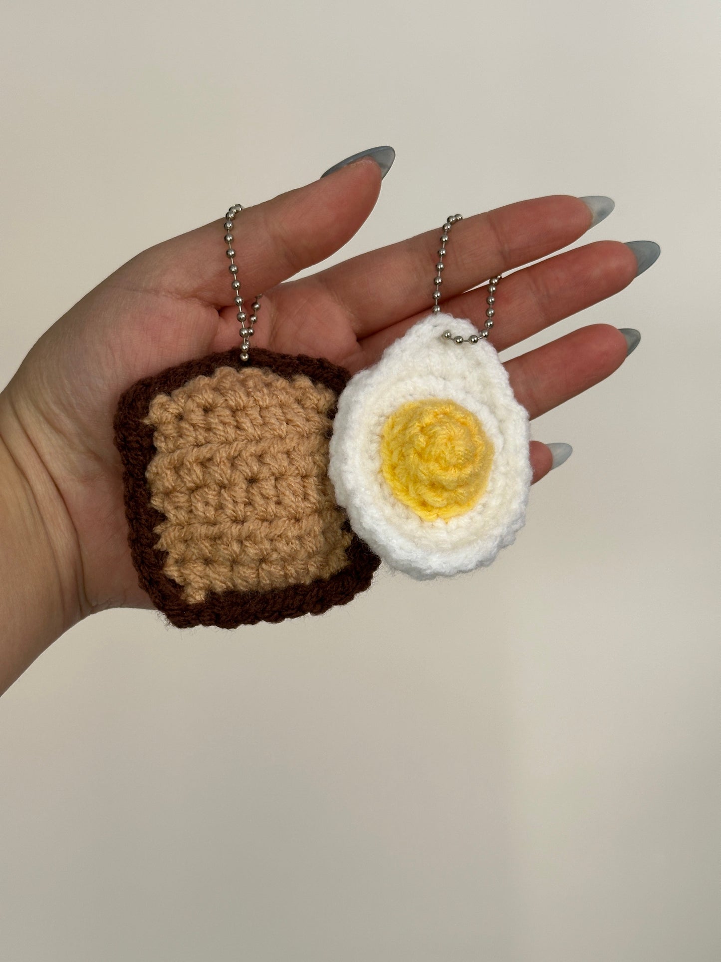Crochet Couple Keychains - Magnetic Food Bag Charms