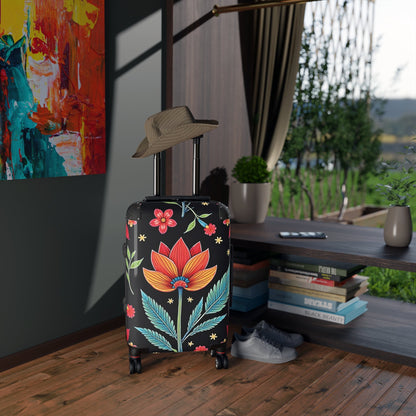 Valise Cabine Fleurie – Bagage de Voyage Lotus & Feuilles Vibrants