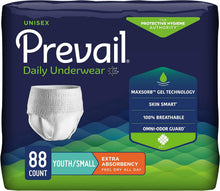 Culottes d'incontinence Prevail Extra Absorbency, Jeunes/Petit adulte, paquet de 22