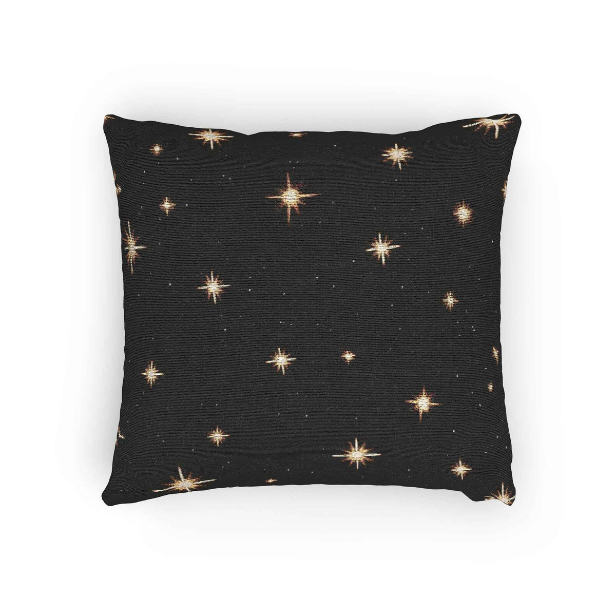 Oreiller tissé Étincelle Nuit Étoilée | Étoiles au point de croix noires