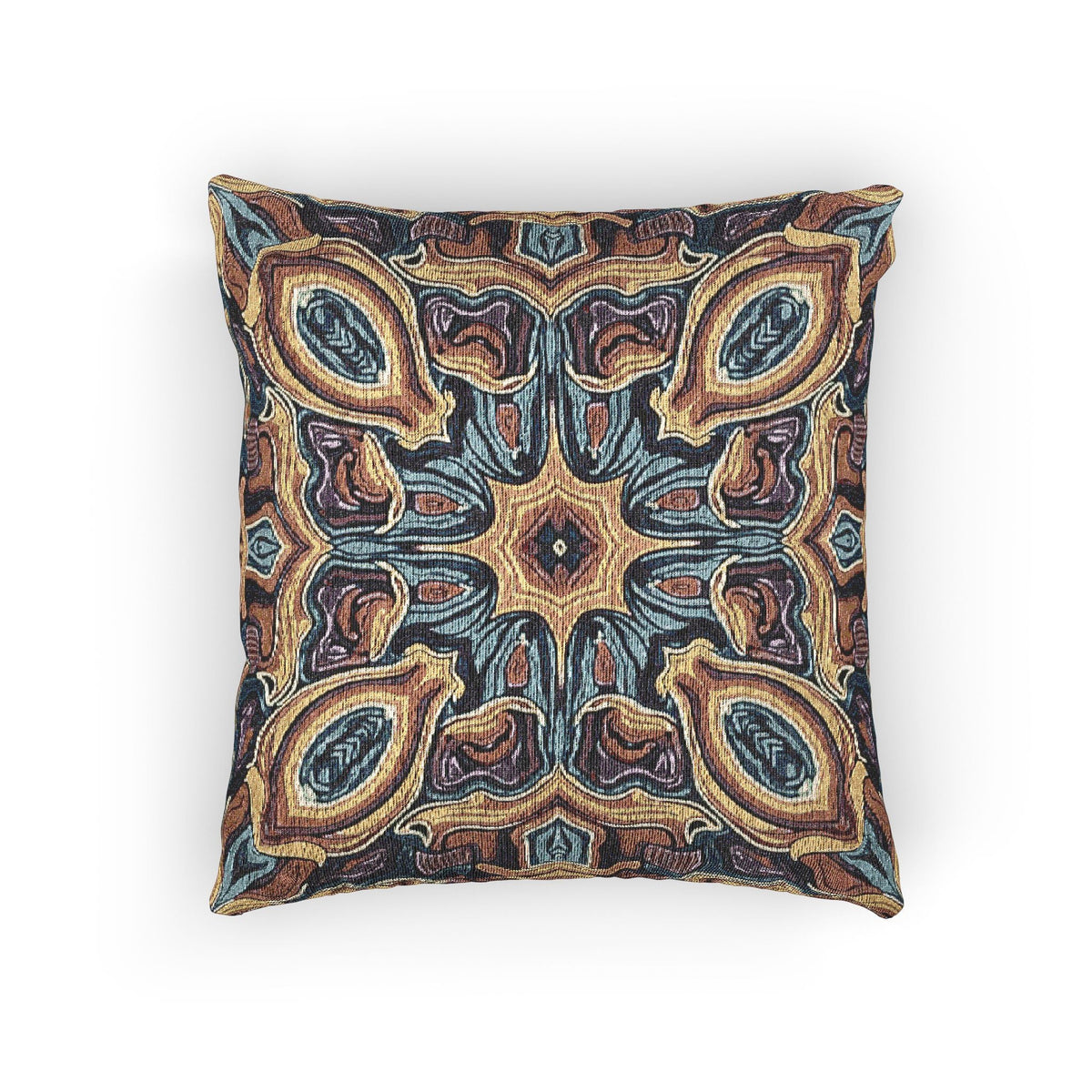 Coussin tissé bohème – Coussin décoratif à motif médaillon mosaïque