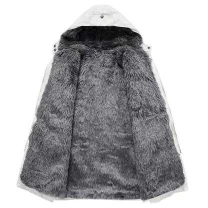 Manteau mi-long en coton doublé laine pour femme – Veste à manches longues avec doublure amovible