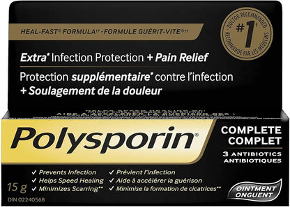 Polysporin Complete Antibiotic Ointment Heal Fast Formula