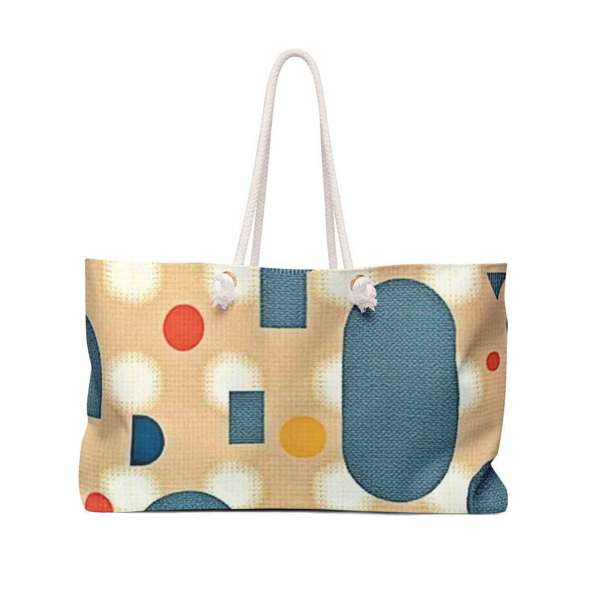 Sac de voyage géométrique mi-century | Motifs pois rétro | Cabas Maman nomade | Sac de transport pour essentiels de bébé | Sac de plage de voyage