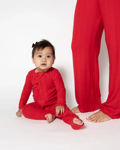 Pyjama long rouge pour femme