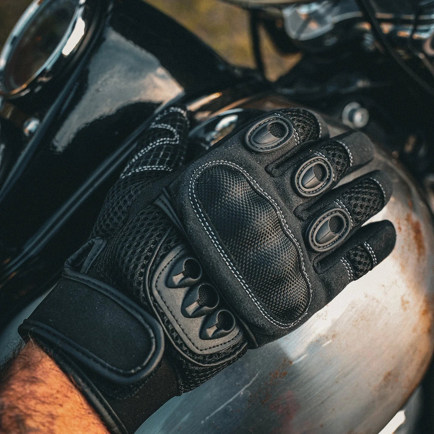 Gants de moto en maille "Hard Knuckle" Open Road