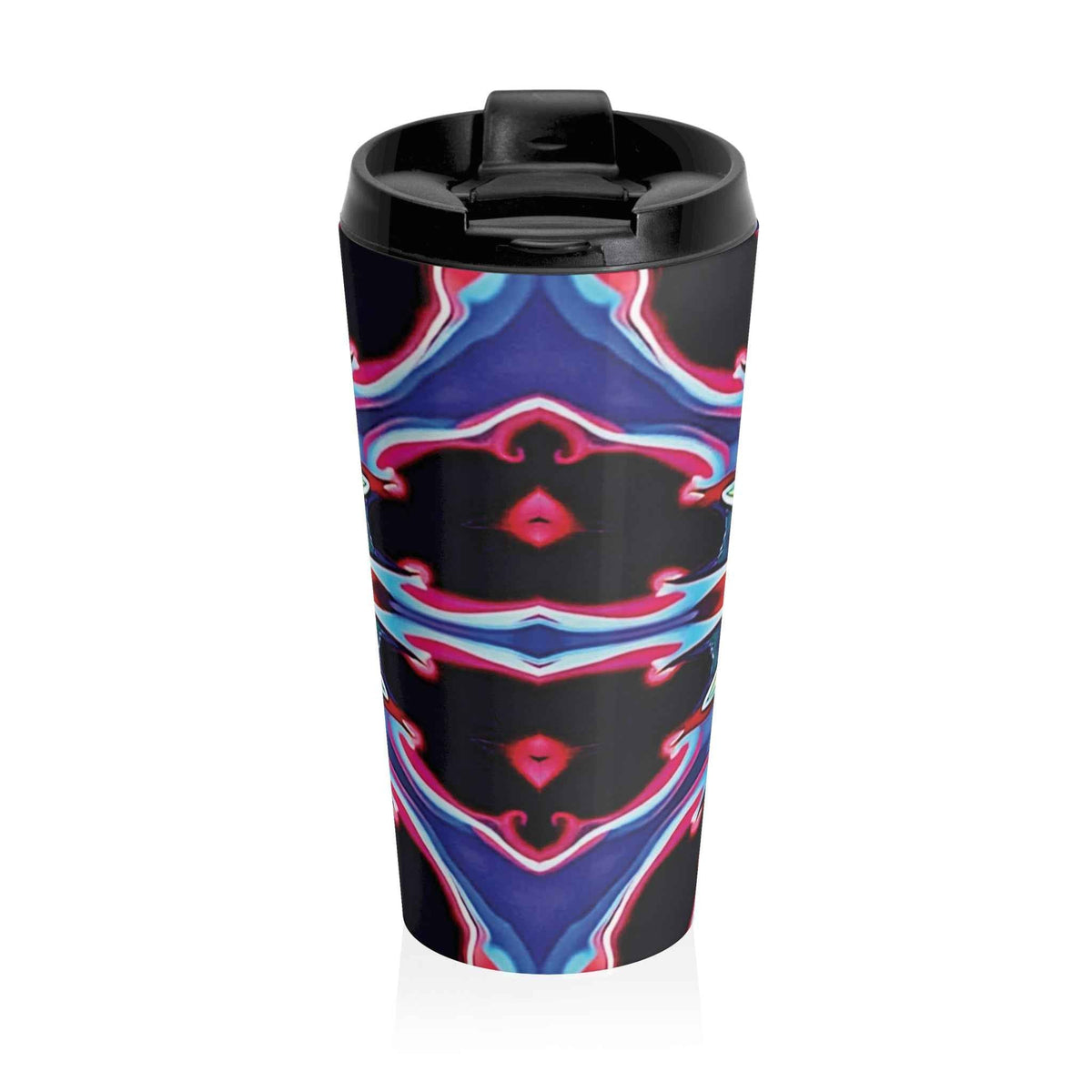 Tasse de voyage en acier inoxydable Mandala Kaléidoscope — Tumbler psychédélique coloré
