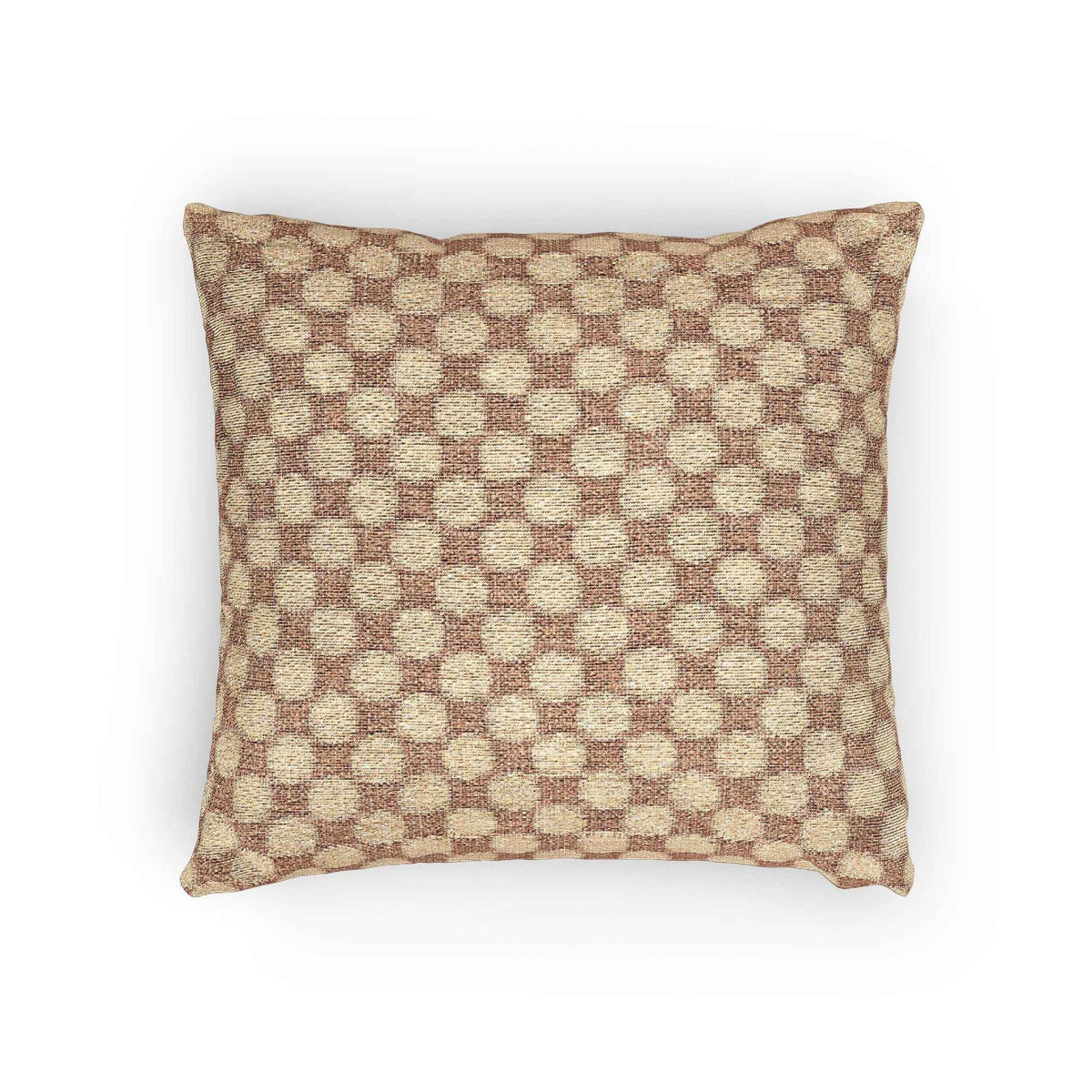 Oreiller à motif tissé à carreaux | Coussin décoratif géométrique marron neutre