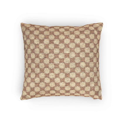 Oreiller à motif tissé à carreaux | Coussin décoratif géométrique marron neutre
