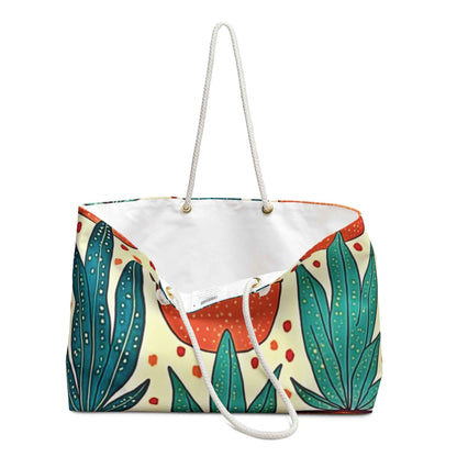 Sac de voyage à motif de succulente en pot | Grand sac fourre-tout Plante tropicale