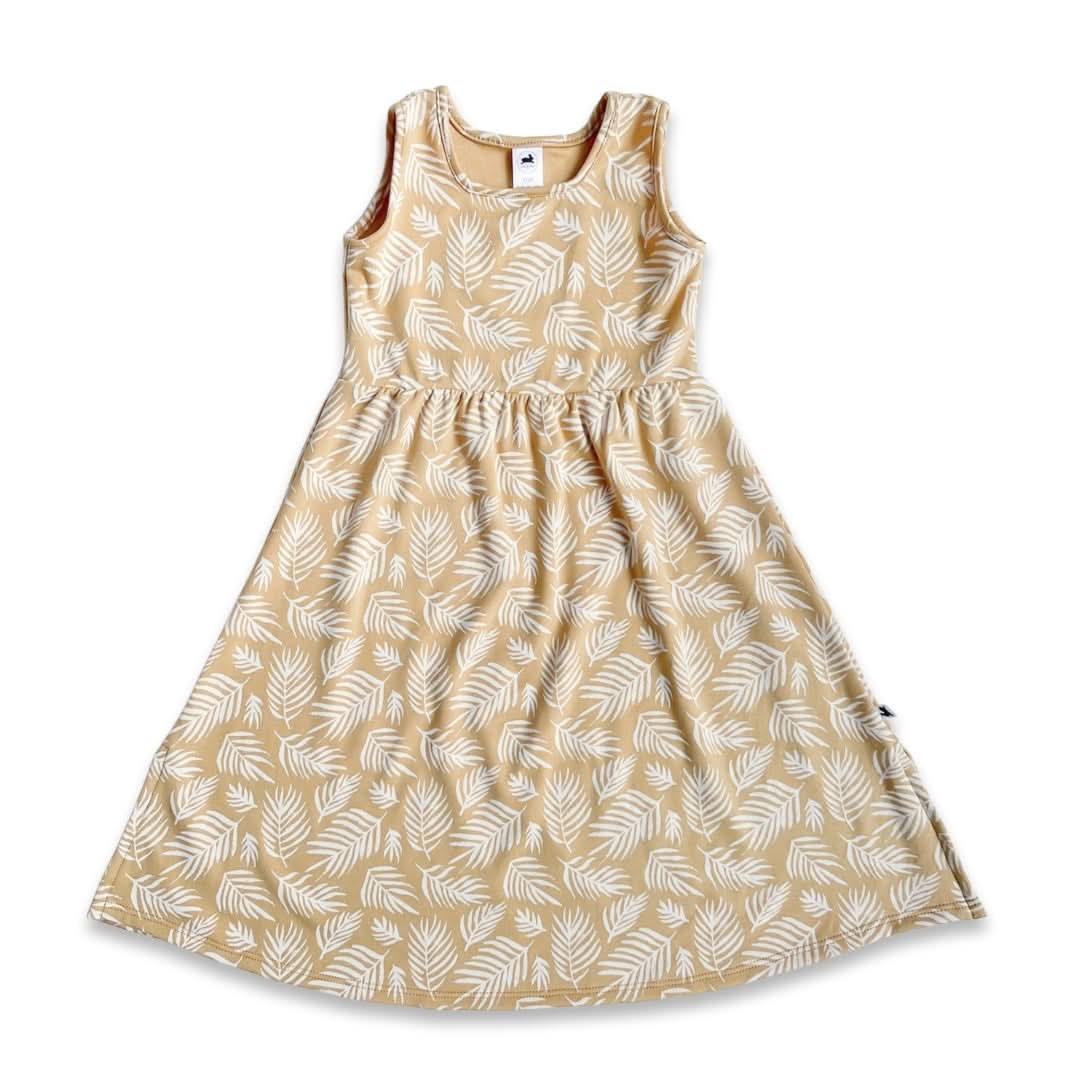 Kids' Bamboo Square Neck Midi Dress | Leaf Green