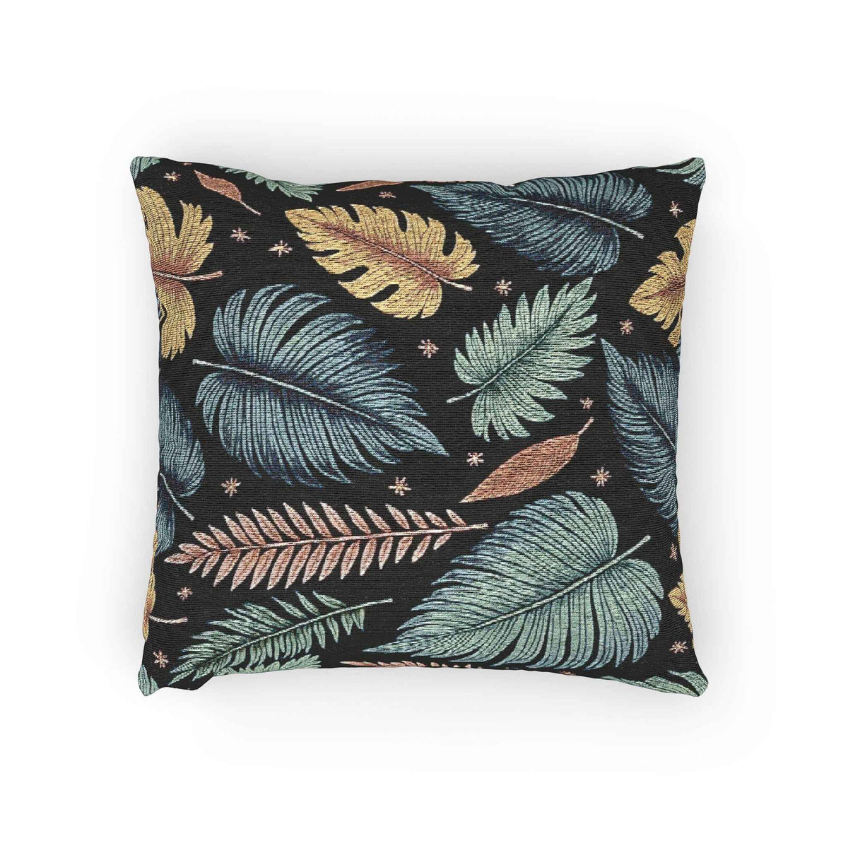 Oreiller Tissé Feuilles d'Automne | Motif Feuilles Multicolores, Coussin Texturé