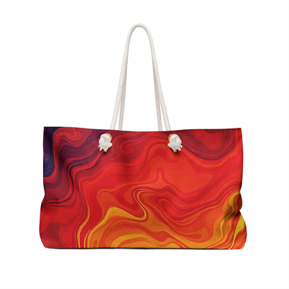 Sac de voyage abstrait ardent à motif de spirale | Sac fourre-tout de voyage à dégradé de marbre