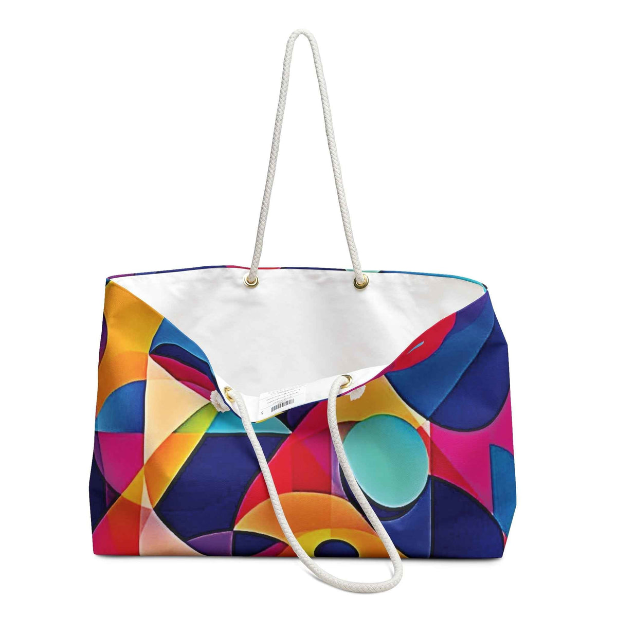 Sac de voyage géométrique abstrait coloré | Sac de voyage vibrant | Grand sac fourre-tout