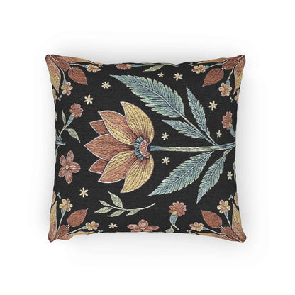 Oreiller tissé à tapisserie florale vintage | Oreiller décoratif botanique