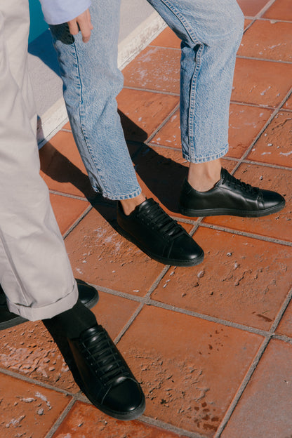 Sneaker Città en cuir de veau noir