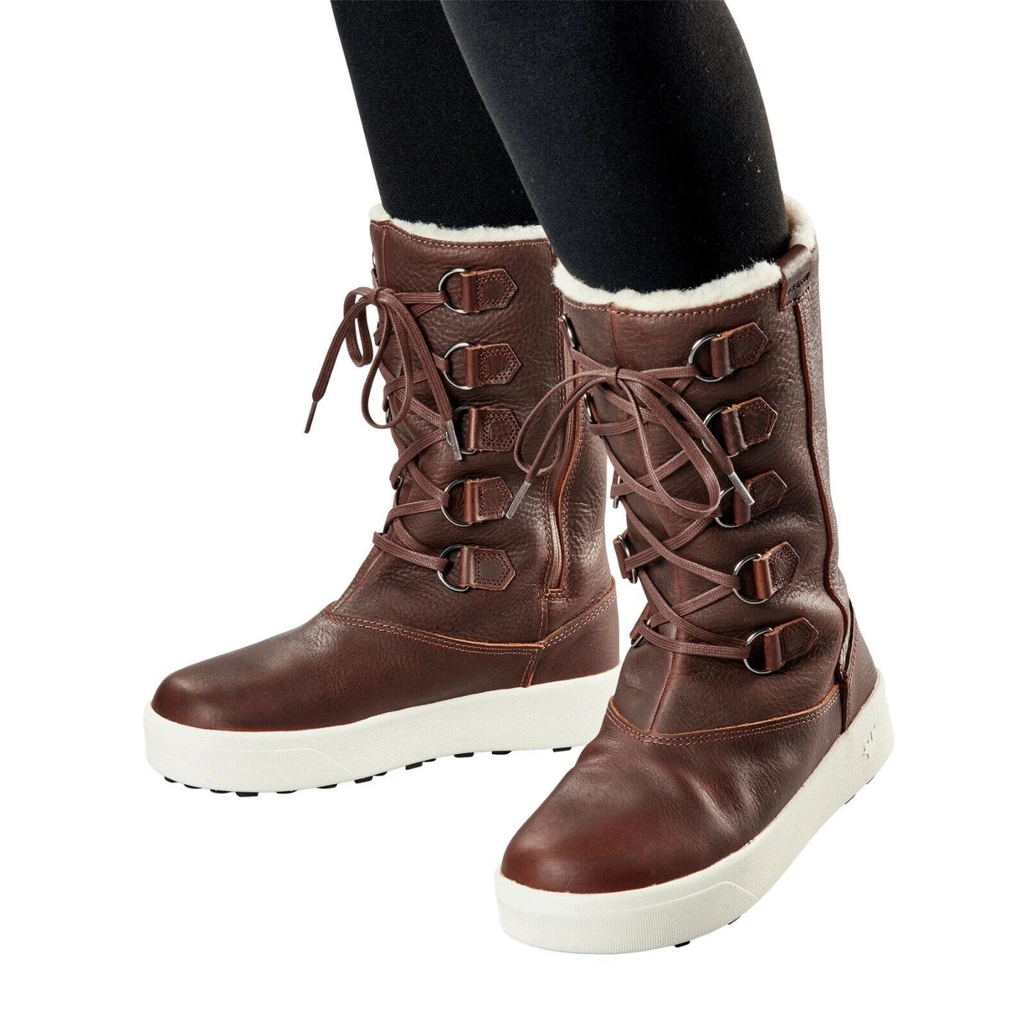Bottes d'hiver en cuir imperméables doublées de laine Yorkville pour femme de Baffin avec fermeture éclair latérale