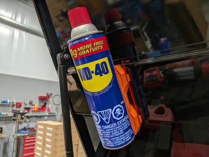 Magnetic Aerosol Can Holder with Straw Storage