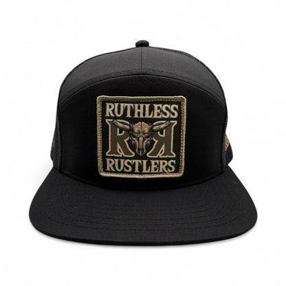 Casquette plate visière large Ruthless Rustlers RR | Noir