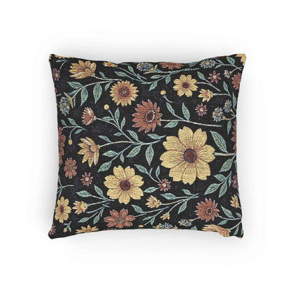 Coussin décoratif tissé motifs floraux vintage | Coussin tapisserie Tournesol, Coussin décoratif botanique