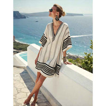 Robe de plage imprimée mi-longue coupe ample