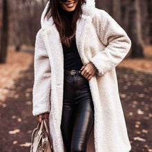 Manteau long élégant femme automne-hiver, veste en fausse fourrure pelucheuse, manteau Teddy chaud pour femme, pardessus femme.