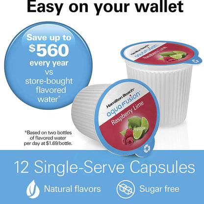 HAMILTON BEACH AQUAFUSION Raspberry Lime Flavor Capsules 12Pk - 87361