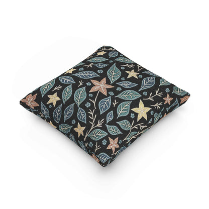 Oreiller tissé à motif floral Starleaf | Feuilles de nuit botaniques