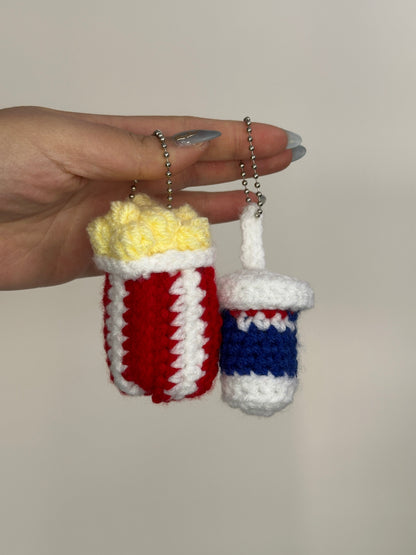 Crochet Couple Keychains - Magnetic Food Bag Charms