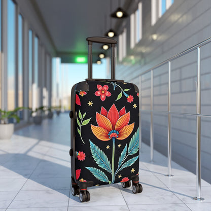 Valise Cabine Fleurie – Bagage de Voyage Lotus & Feuilles Vibrants