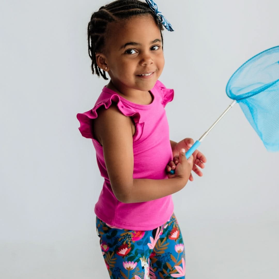 Baby/Kids' Bamboo Ruffle Shoulder | Palm Leaf