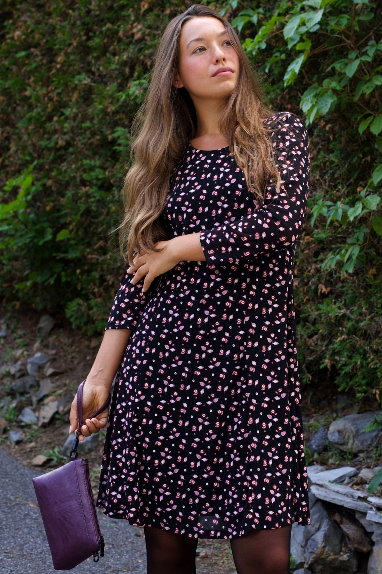 Robe patineuse évasée extensible à imprimé floral Daisie