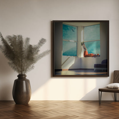 Art mural pièce avec vue