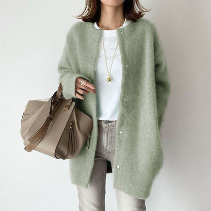 Cardigans droits pour femme, couleur unie, tricotés, à la mode, pour l'automne et le printemps