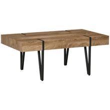 Rustic Rectangular Coffee Table – Natural Wood Center Table with Steel Hairpin Legs (United States & Canada Delivery Only)