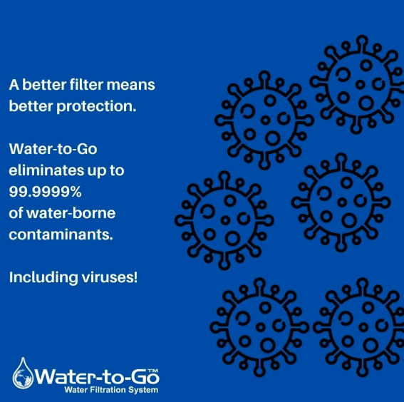 Bouteille filtrante de purification d'eau WatertoGo 75cL Élimine 99,9 % des contaminants