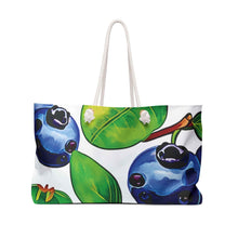 Sac de voyage motif myrtille | Grand cabas à fruits aquarelle