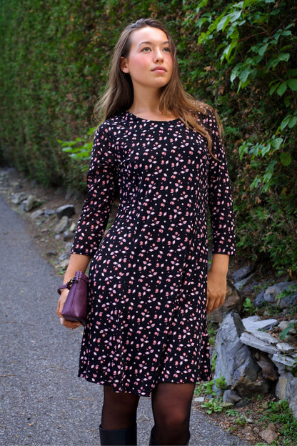 Robe patineuse évasée extensible à imprimé floral Daisie