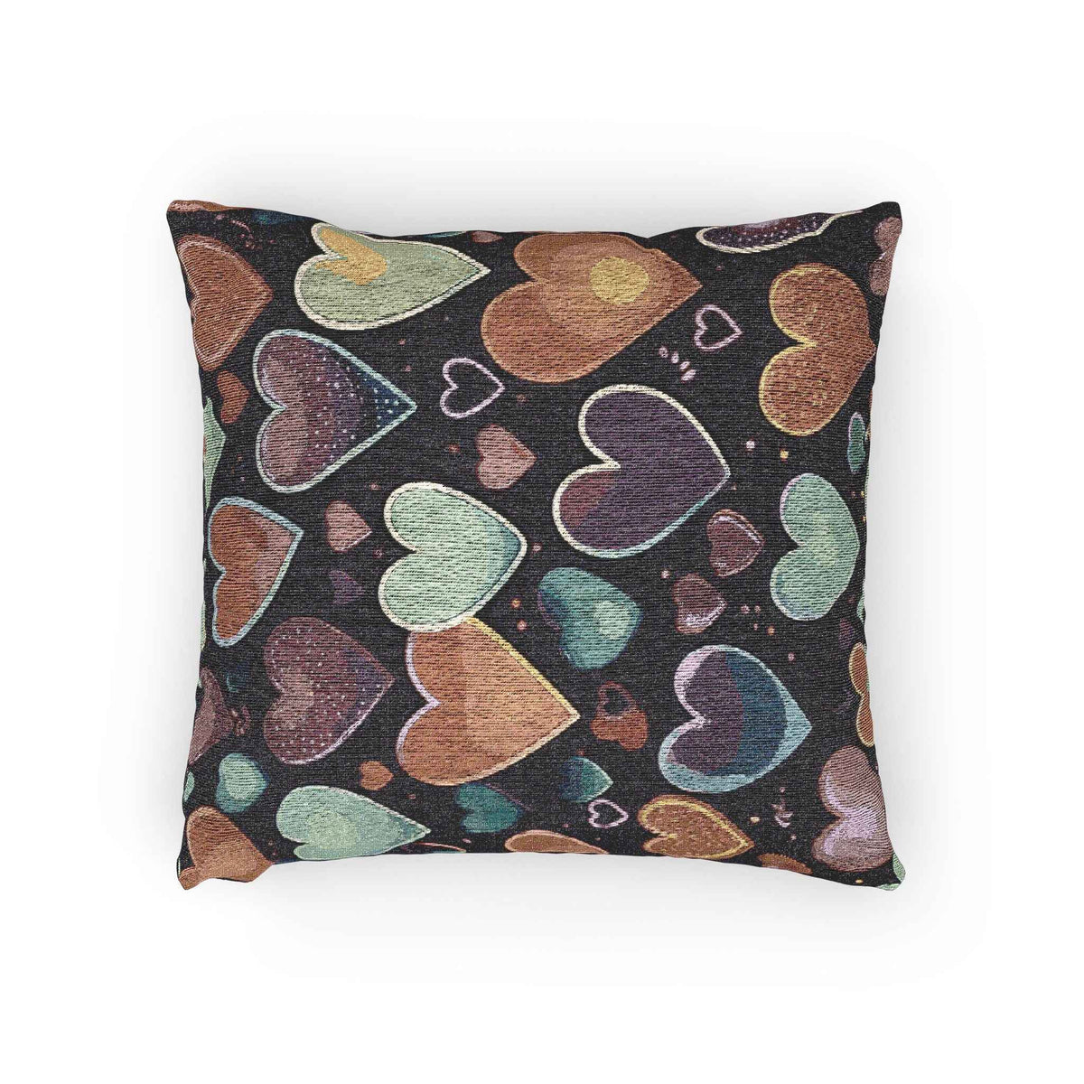 Oreiller tissé à motif de cœurs pastel | Coussin décoratif cœur, Décoration bohème