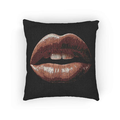 Coussin tissé Kiss Design | Coussin décoratif à imprimé lèvres