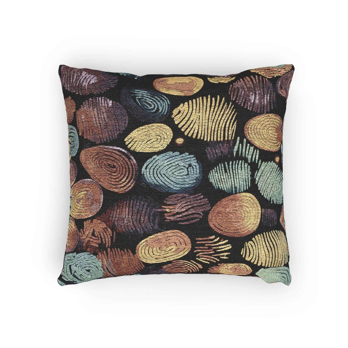 Oreiller tissé en tapisserie galet abstrait | Coussin décoratif à motif de pierres multicolores