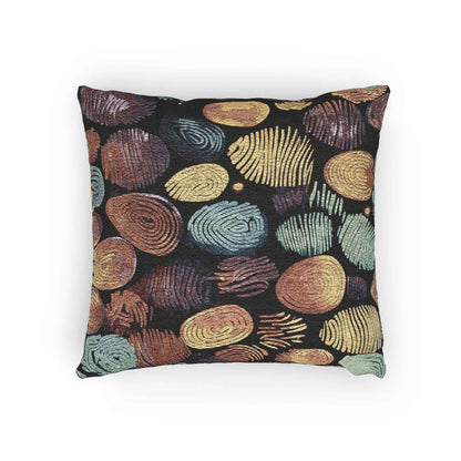 Oreiller tissé en tapisserie galet abstrait | Coussin décoratif à motif de pierres multicolores