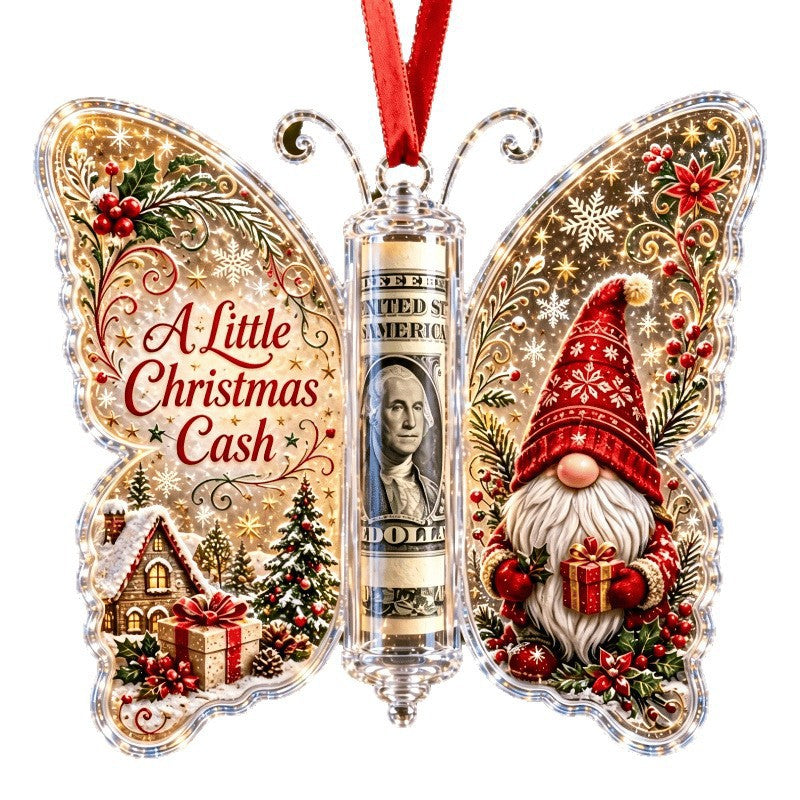 Christmas Butterfly Cash Gift Ornament