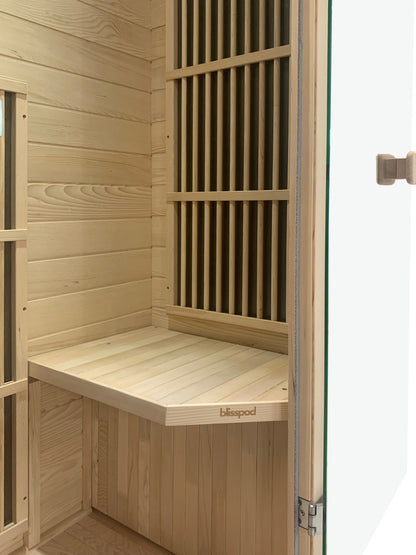 Blisspod | Vienne | Sauna infrarouge lointain | Pruche du Canada très faible champ électromagnétique | 185 cm H x 90 cm L x 65 cm P | 1 personne