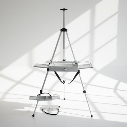 Lightweight Detachable Metal Easel Box and Tripod Easel with Brush Holder