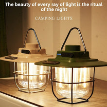 Lanterne de camping vintage pour l'extérieur, lampe portative de style kérosène, lampe de poche rechargeable intelligente, lumière LED pour tente