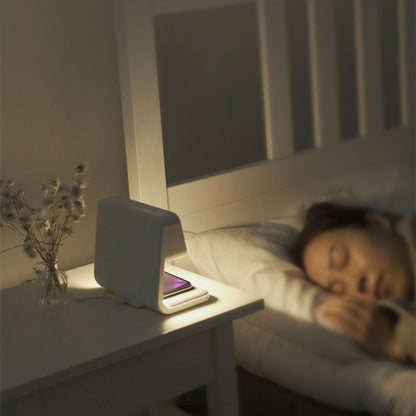 Lampe de Chevet Créative 3 en 1, Charge sans Fil, Écran LCD, Réveil, Chargeur de Téléphone sans Fil